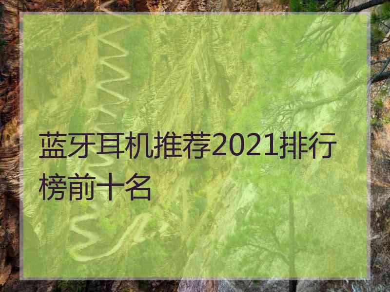 蓝牙耳机推荐2021排行榜前十名