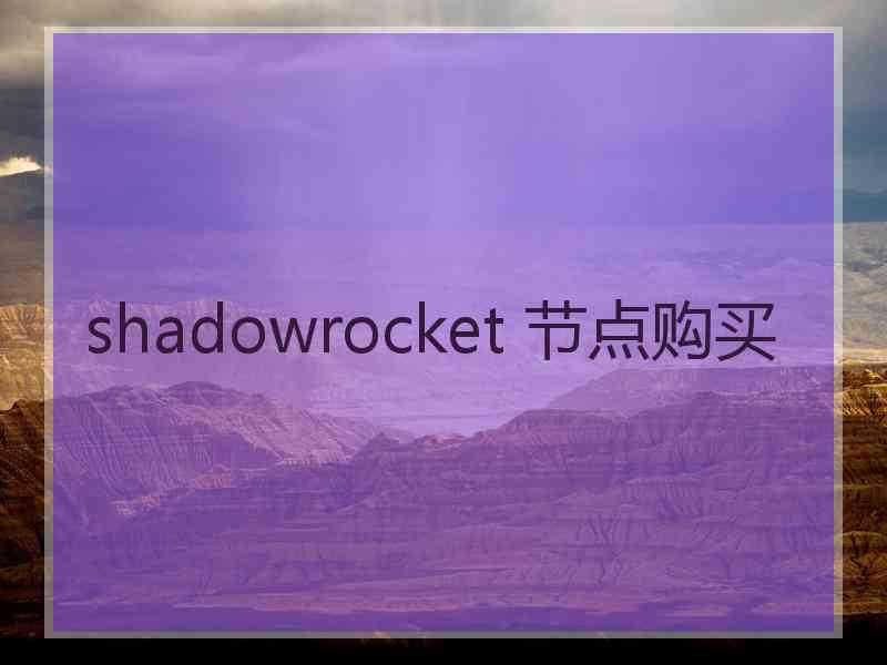 shadowrocket 节点购买