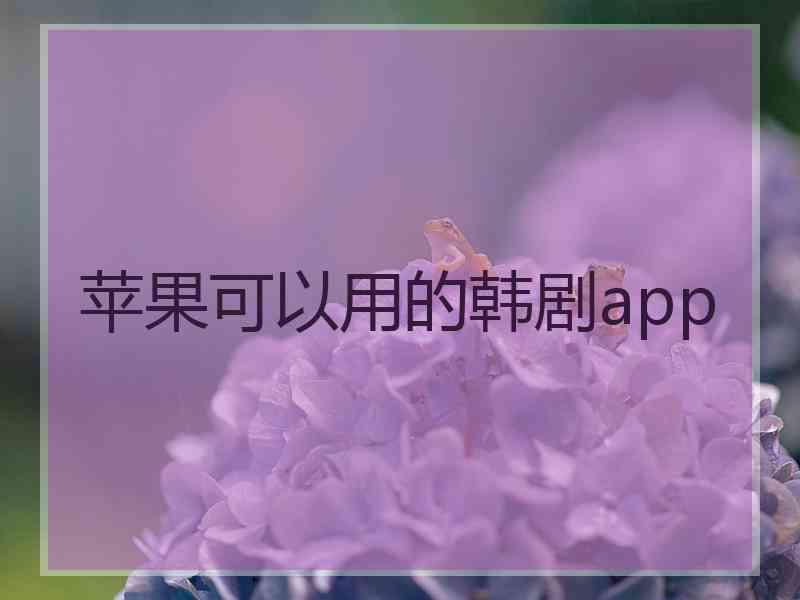 苹果可以用的韩剧app