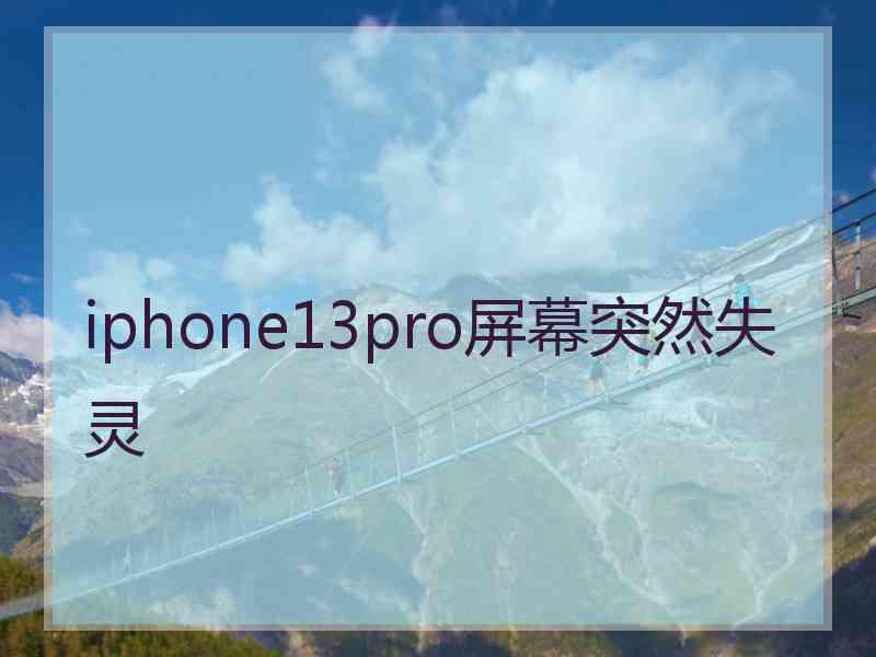 iphone13pro屏幕突然失灵