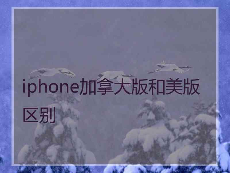 iphone加拿大版和美版区别