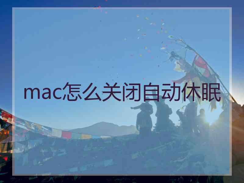 mac怎么关闭自动休眠