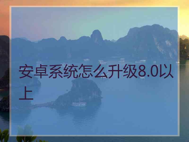 安卓系统怎么升级8.0以上