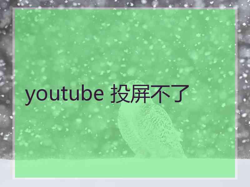 youtube 投屏不了