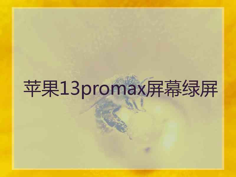 苹果13promax屏幕绿屏