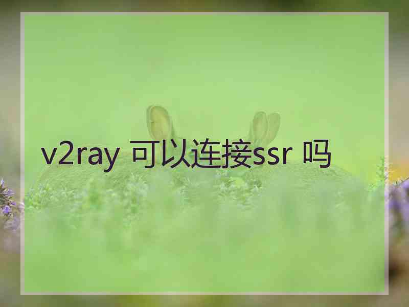 v2ray 可以连接ssr 吗