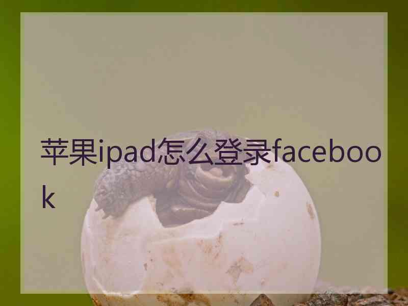 苹果ipad怎么登录facebook