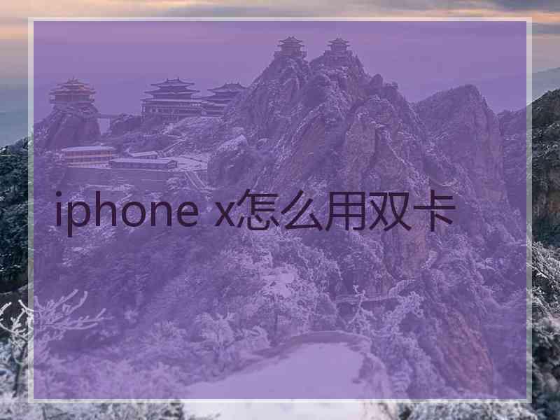 iphone x怎么用双卡