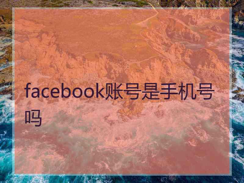 facebook账号是手机号吗