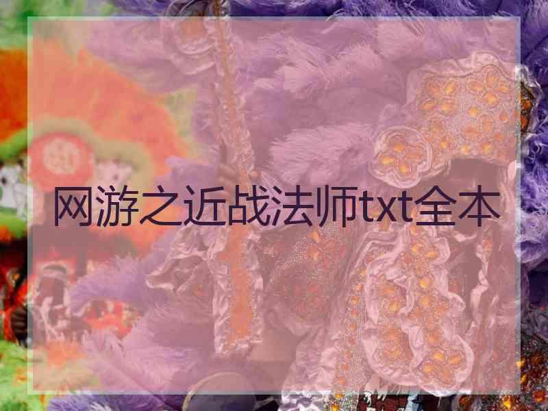 网游之近战法师txt全本