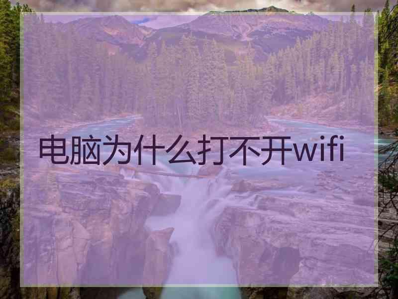 电脑为什么打不开wifi