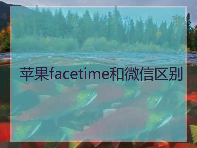 苹果facetime和微信区别