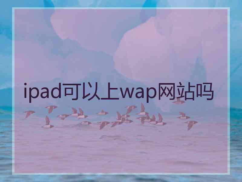 ipad可以上wap网站吗