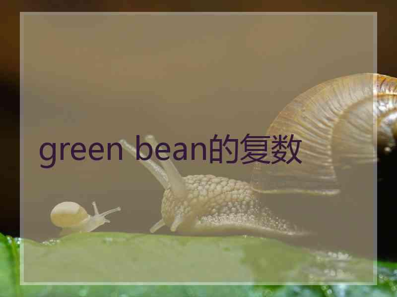 green bean的复数