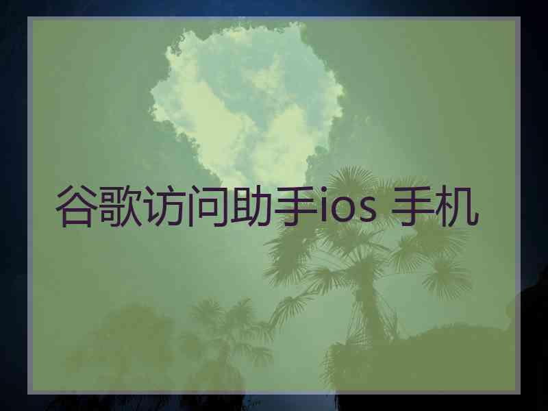 谷歌访问助手ios 手机