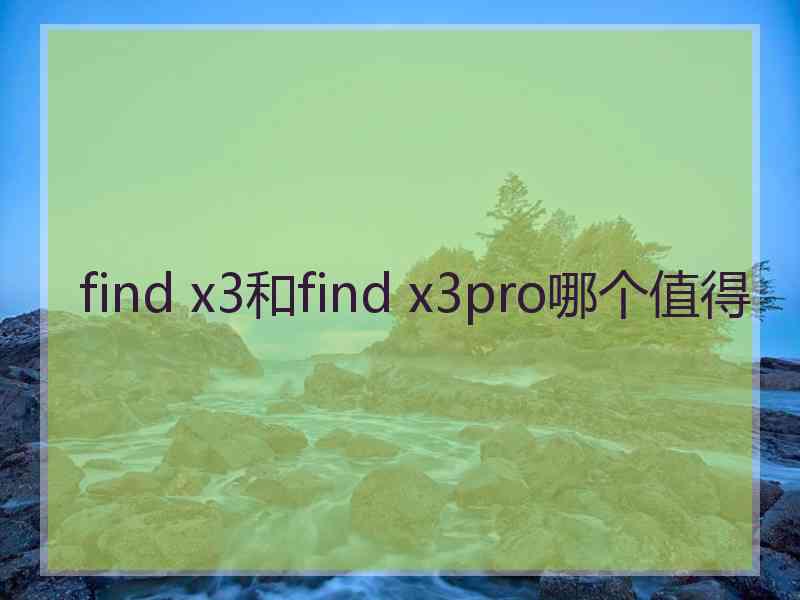 find x3和find x3pro哪个值得