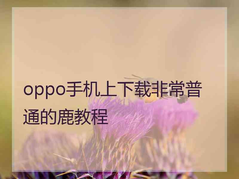 oppo手机上下载非常普通的鹿教程