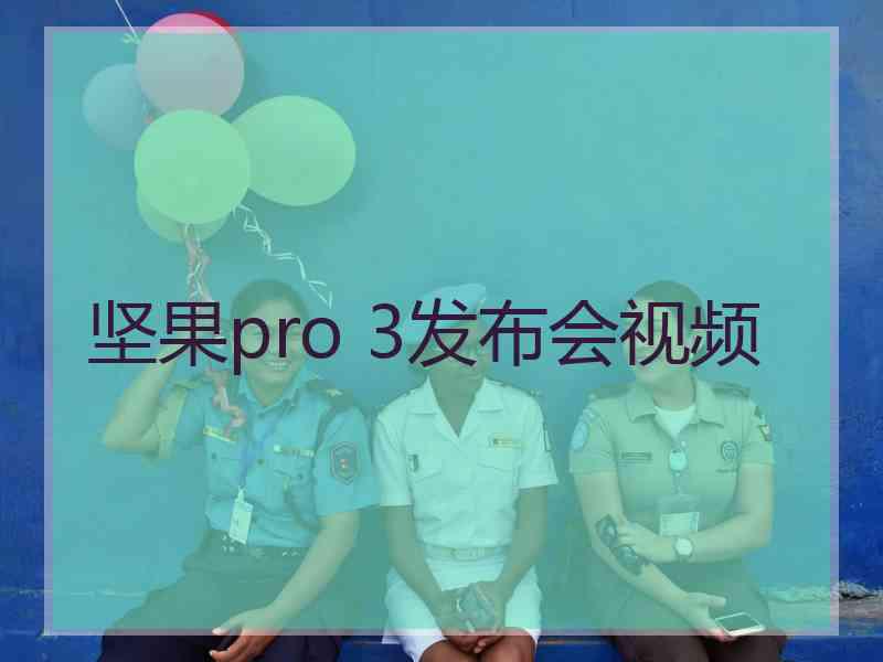 坚果pro 3发布会视频