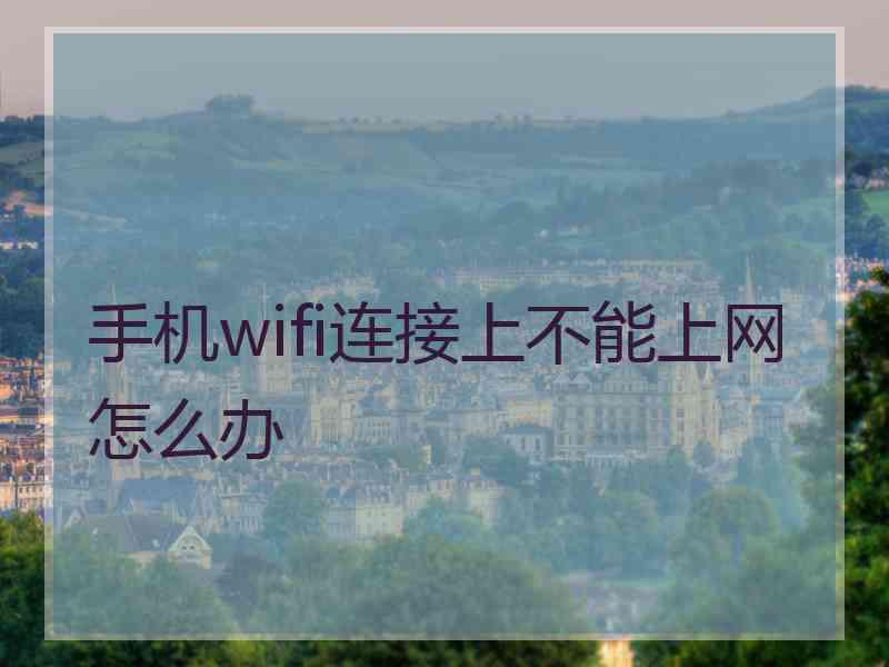 手机wifi连接上不能上网怎么办