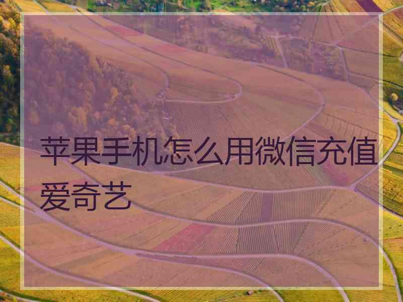 苹果手机怎么用微信充值爱奇艺