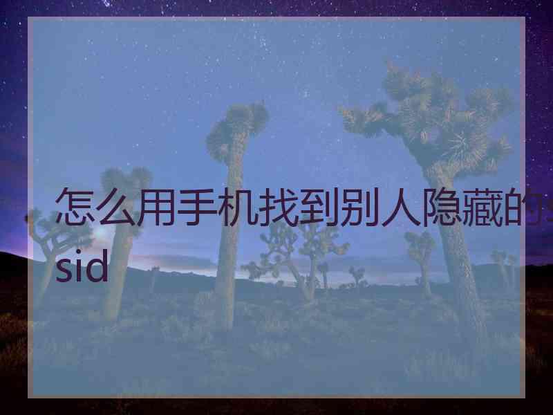 怎么用手机找到别人隐藏的ssid