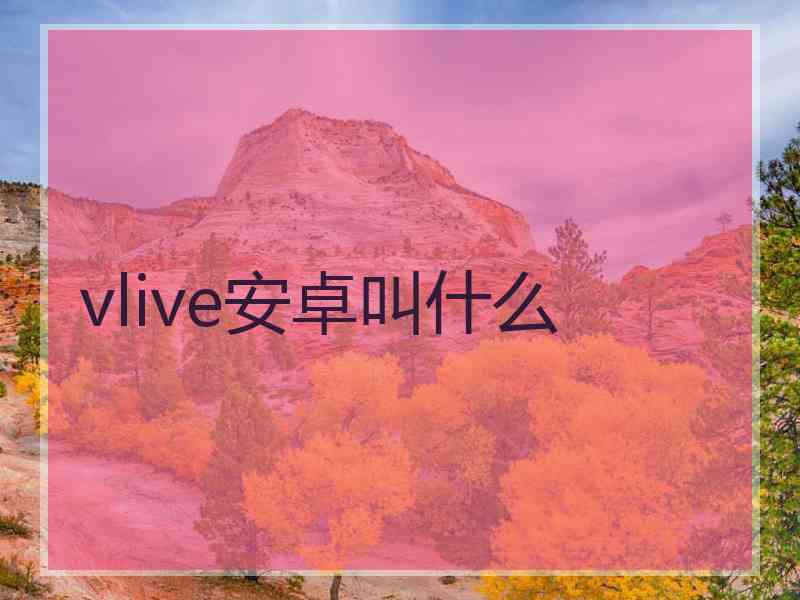 vlive安卓叫什么