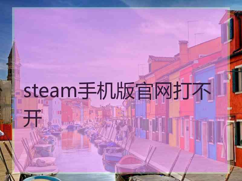 steam手机版官网打不开