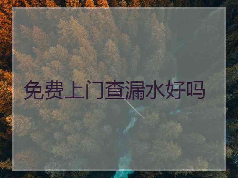 免费上门查漏水好吗