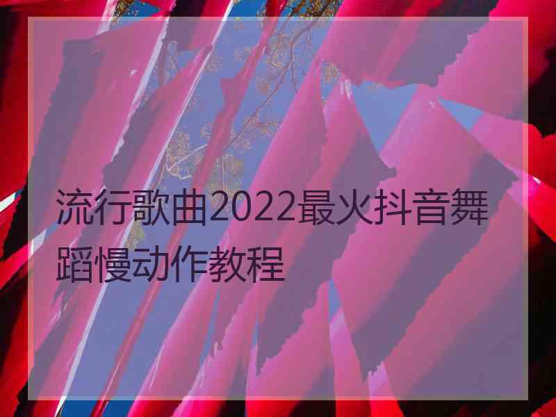 流行歌曲2022最火抖音舞蹈慢动作教程