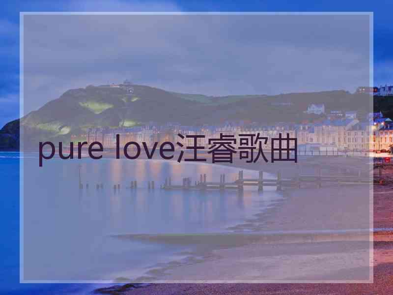 pure love汪睿歌曲