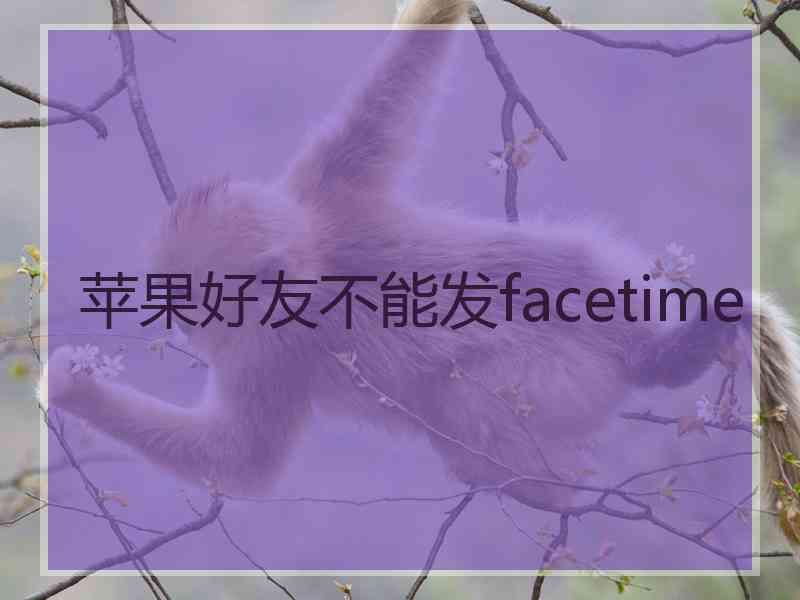 苹果好友不能发facetime