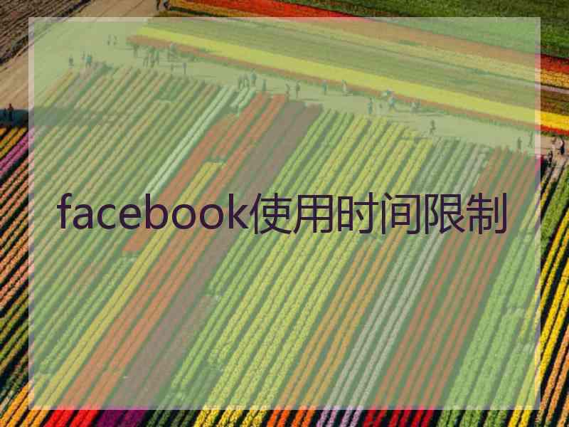 facebook使用时间限制