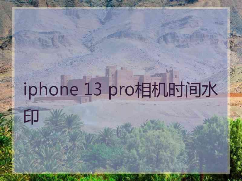 iphone 13 pro相机时间水印