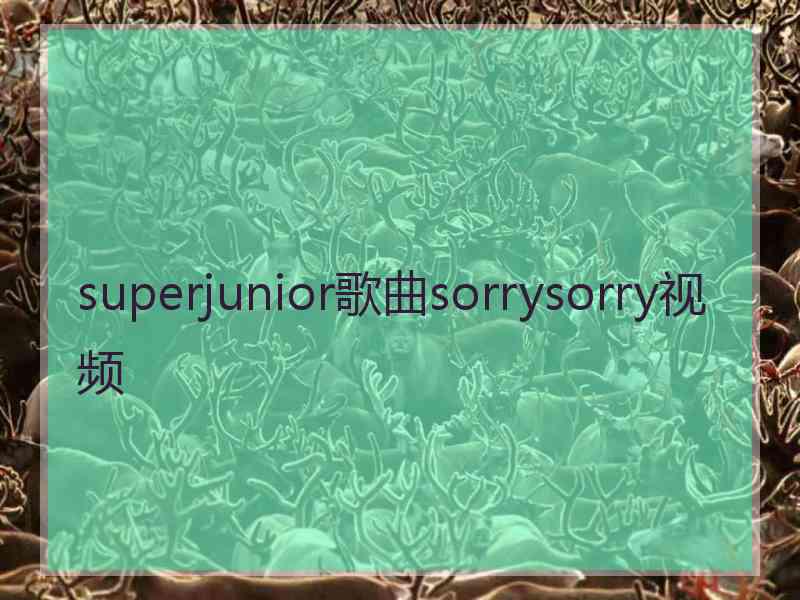 superjunior歌曲sorrysorry视频