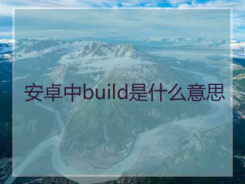 安卓中build是什么意思