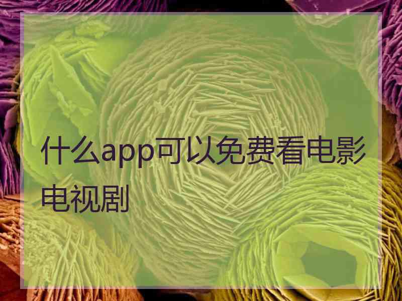 什么app可以免费看电影电视剧