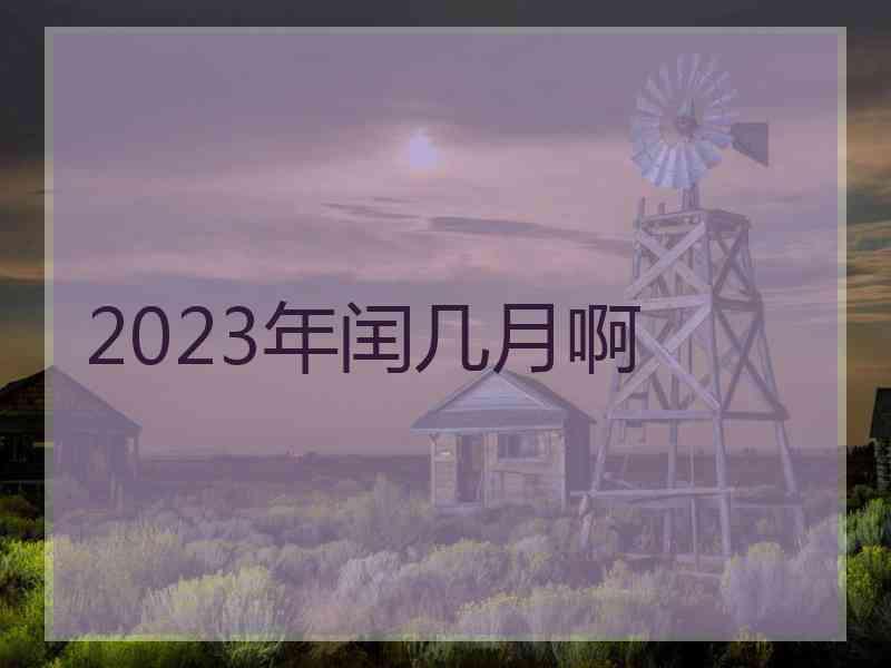 2023年闰几月啊