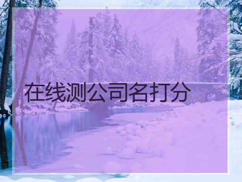 在线测公司名打分