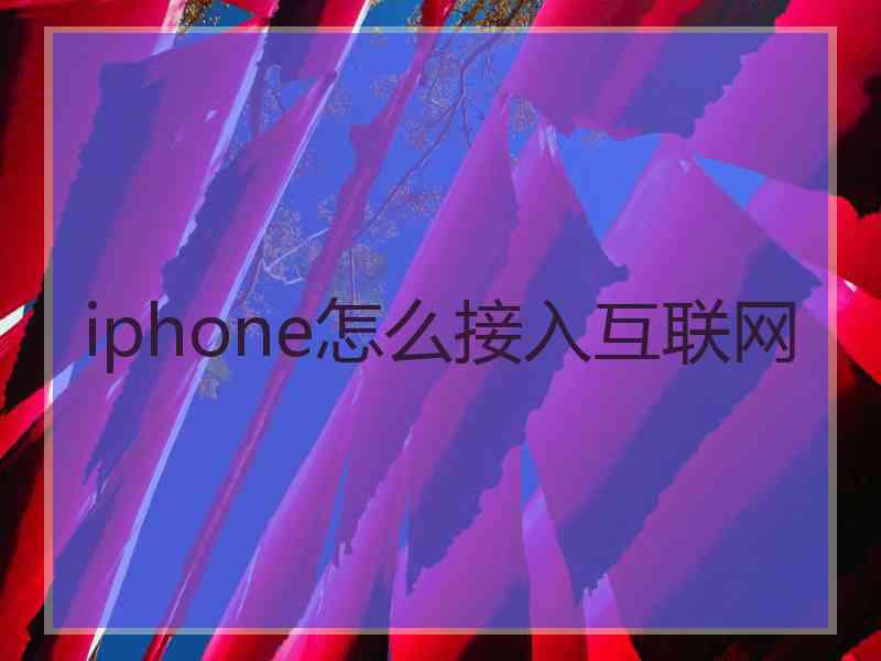 iphone怎么接入互联网