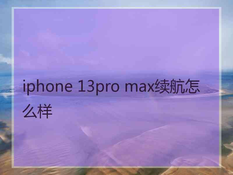 iphone 13pro max续航怎么样