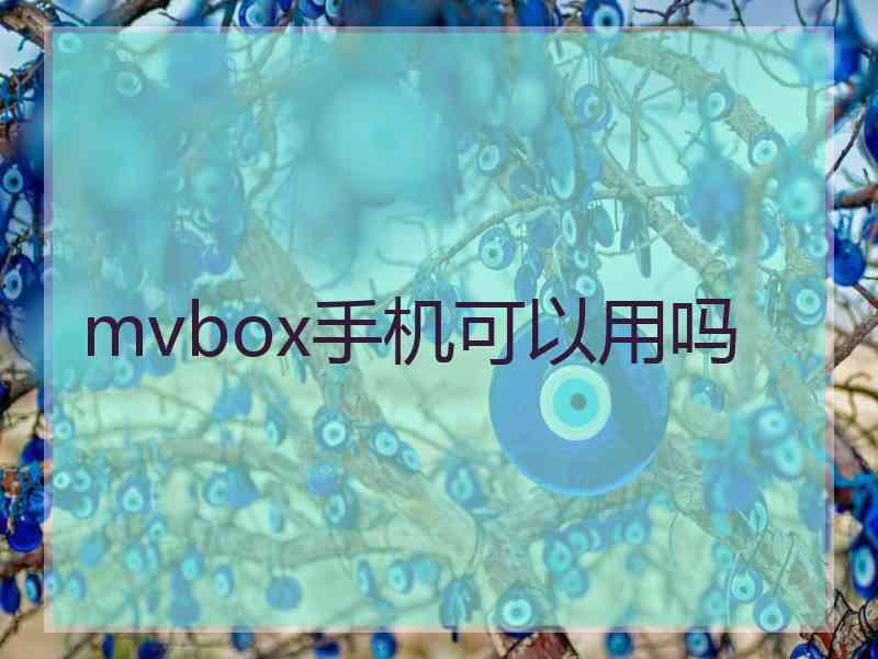 mvbox手机可以用吗