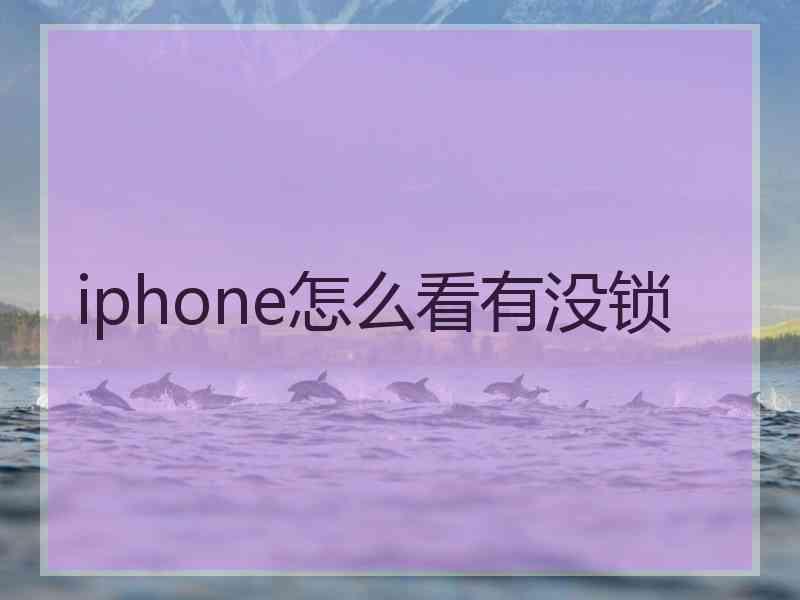 iphone怎么看有没锁