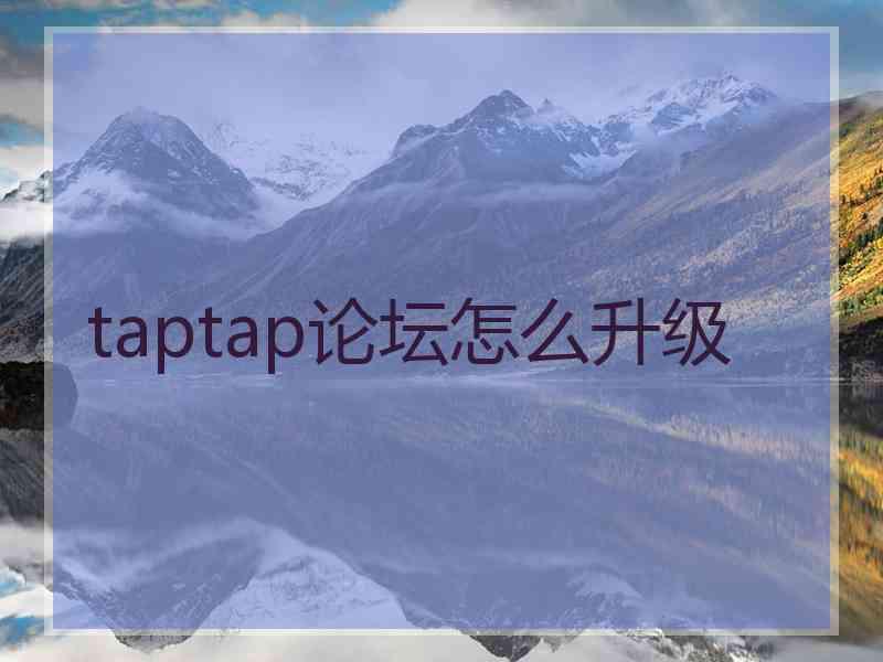 taptap论坛怎么升级