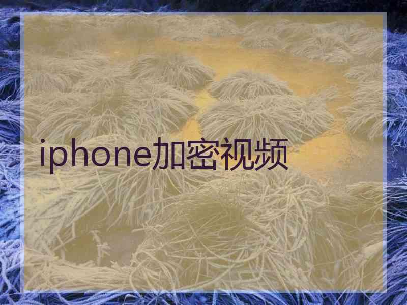 iphone加密视频