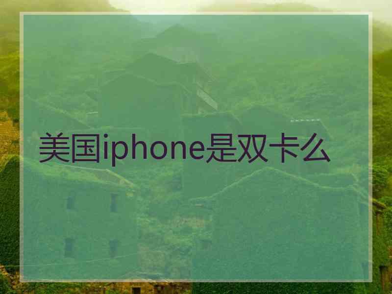 美国iphone是双卡么