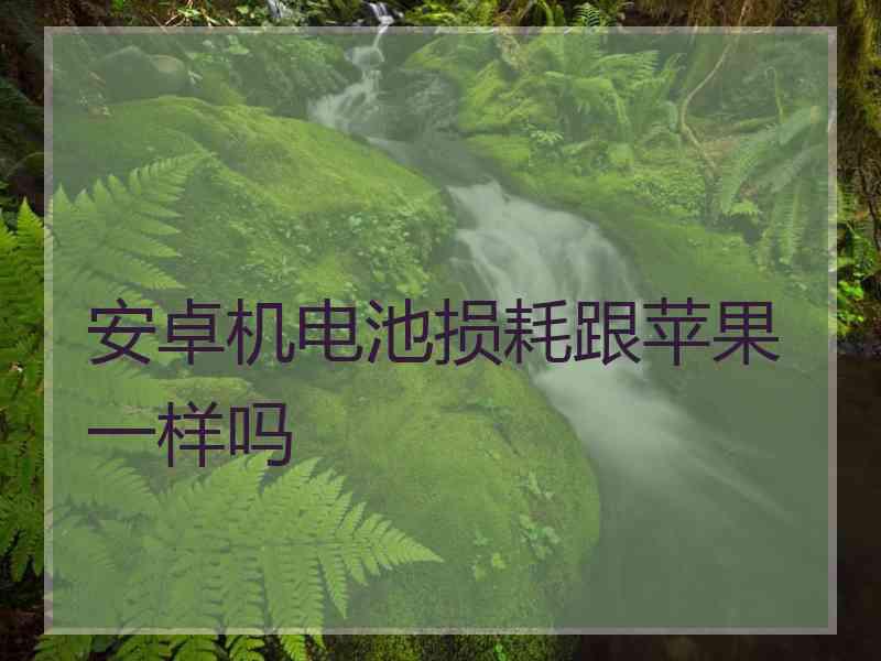 安卓机电池损耗跟苹果一样吗