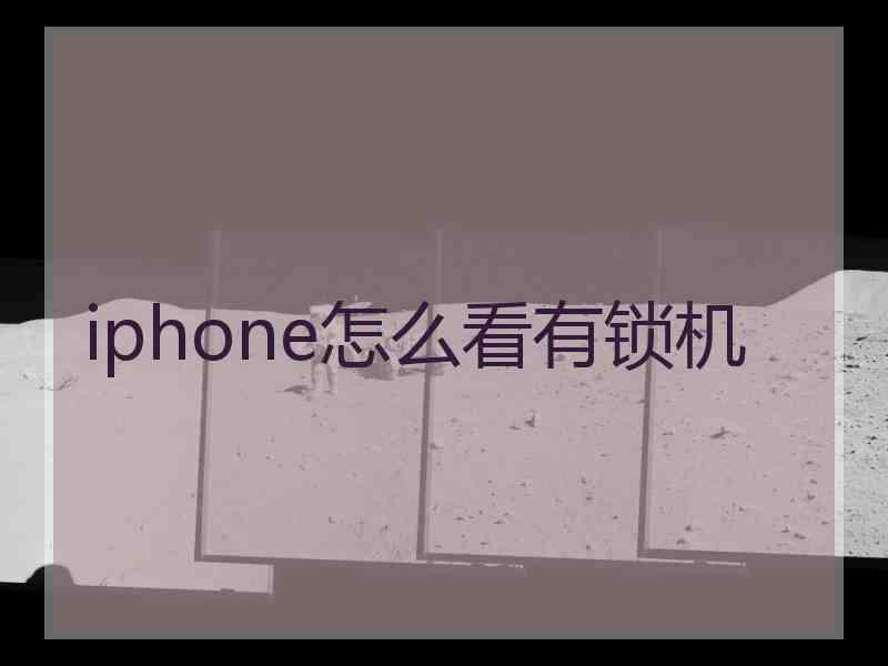 iphone怎么看有锁机