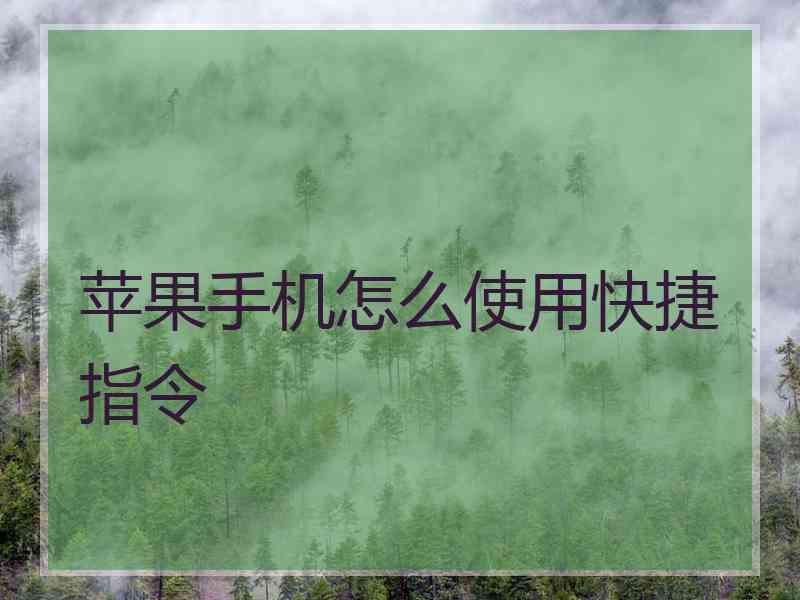 苹果手机怎么使用快捷指令