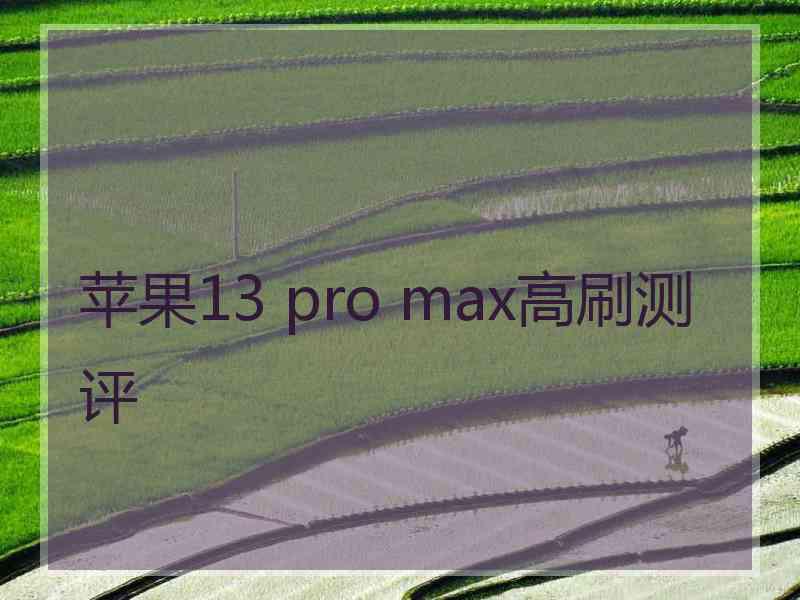 苹果13 pro max高刷测评