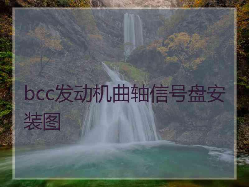 bcc发动机曲轴信号盘安装图